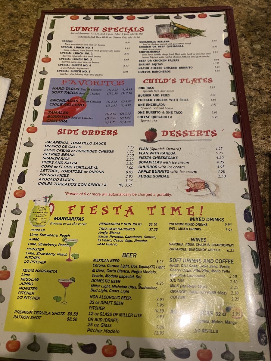 Veracruz Mexican Restaurant Menu 1