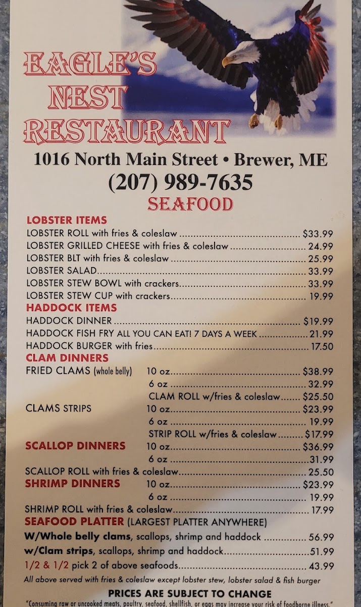Eagles Nest Restaurant Menu 9