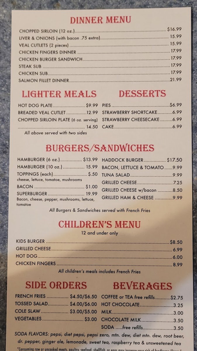 Eagles Nest Restaurant Menu 8