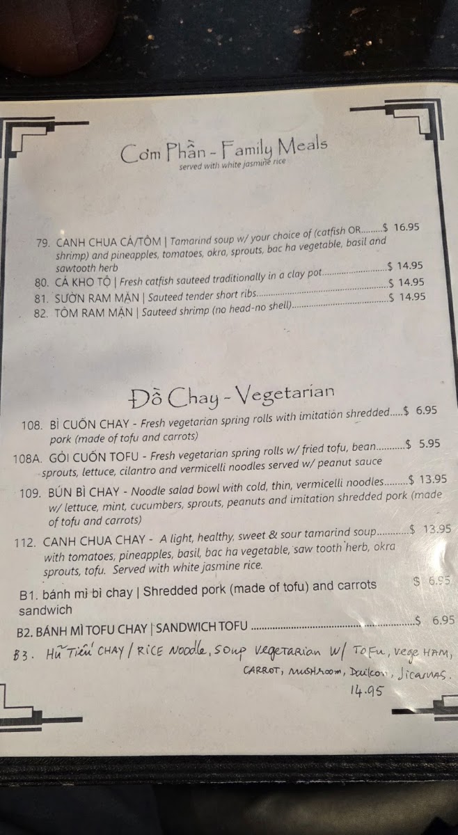 Phở Thành Restaurant Menu 2