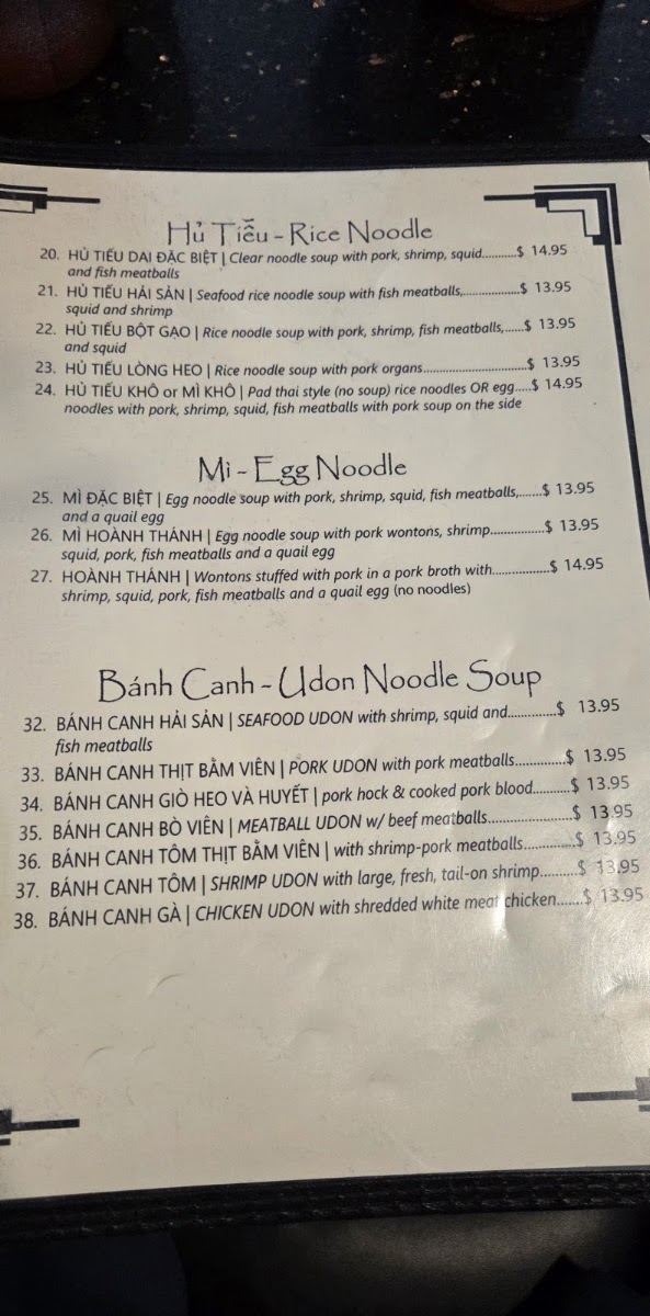 Phở Thành Restaurant Menu 5