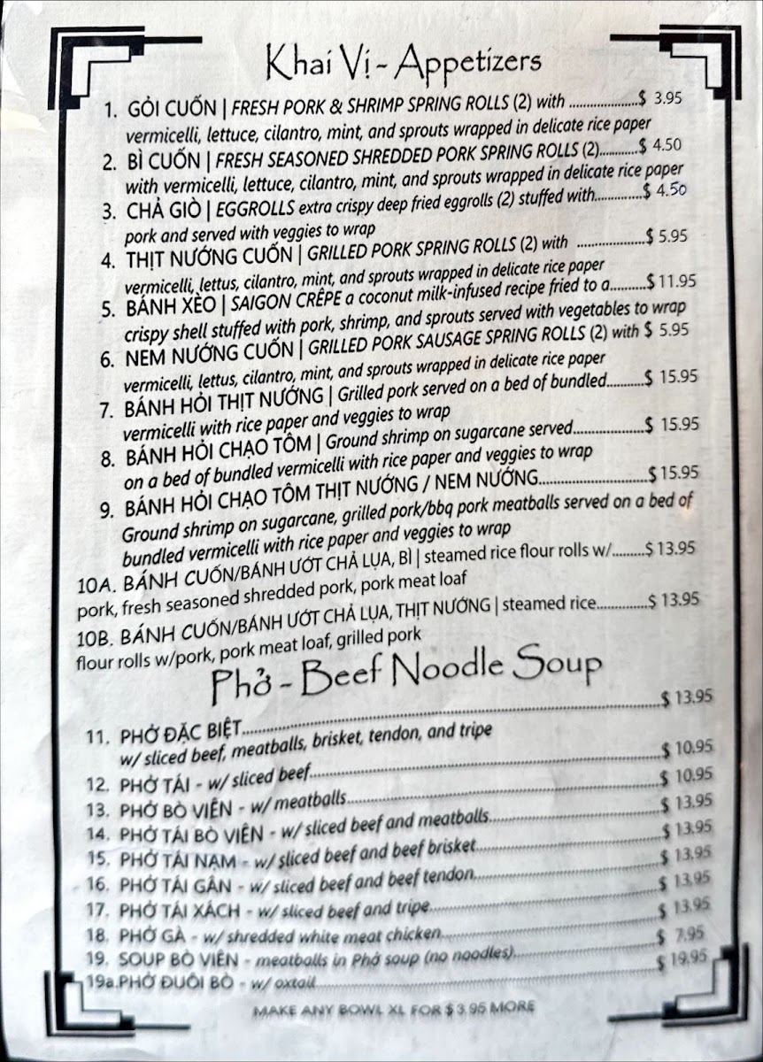 Phở Thành Restaurant Menu 7
