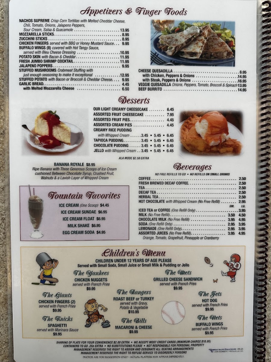 Village Diner Menu 1