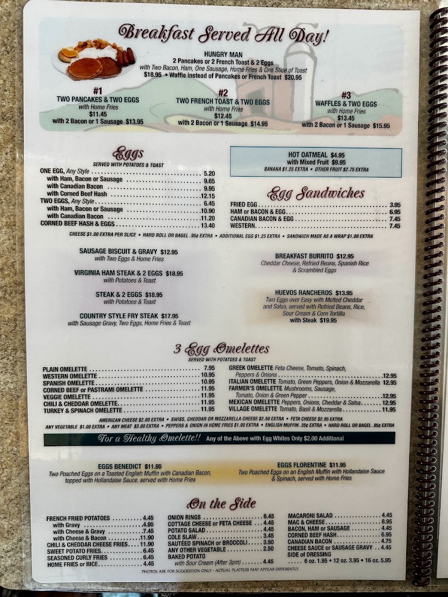 Village Diner Menu 2