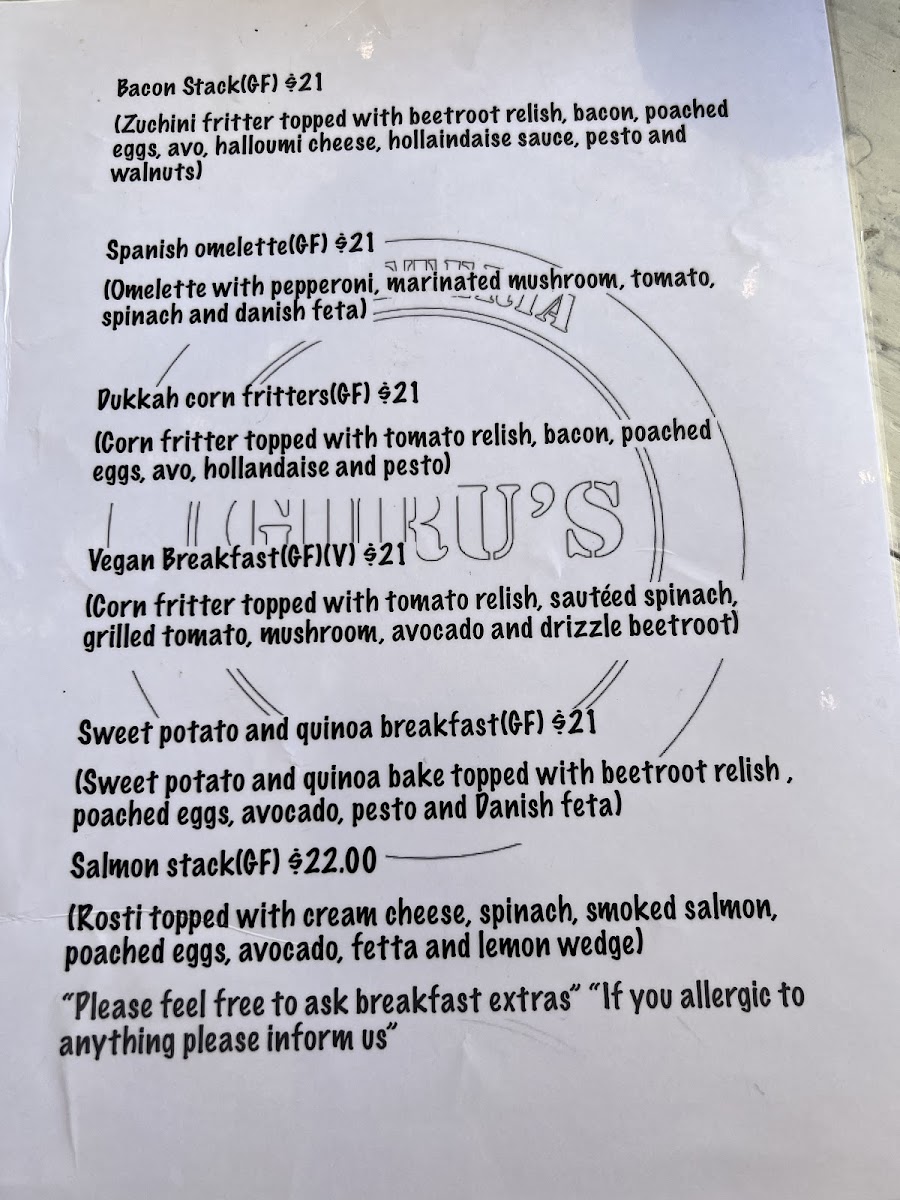 Guru's Cafeteria Menu 10