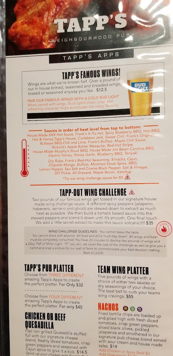 Tapp's Neighbourhood Pub Menu 5