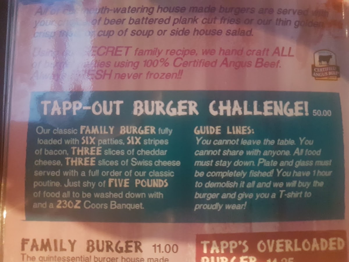 Tapp's Neighbourhood Pub Menu 8