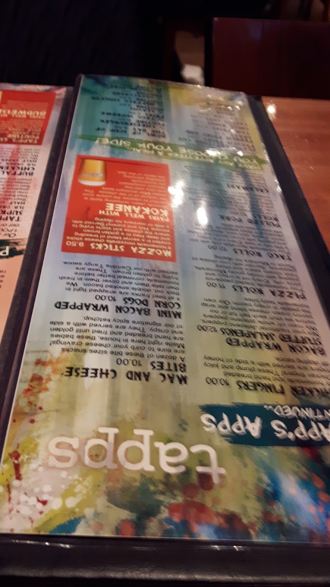 Tapp's Neighbourhood Pub Menu 9