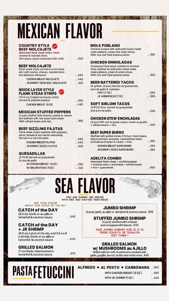 La Casa Country CSL Menu 1