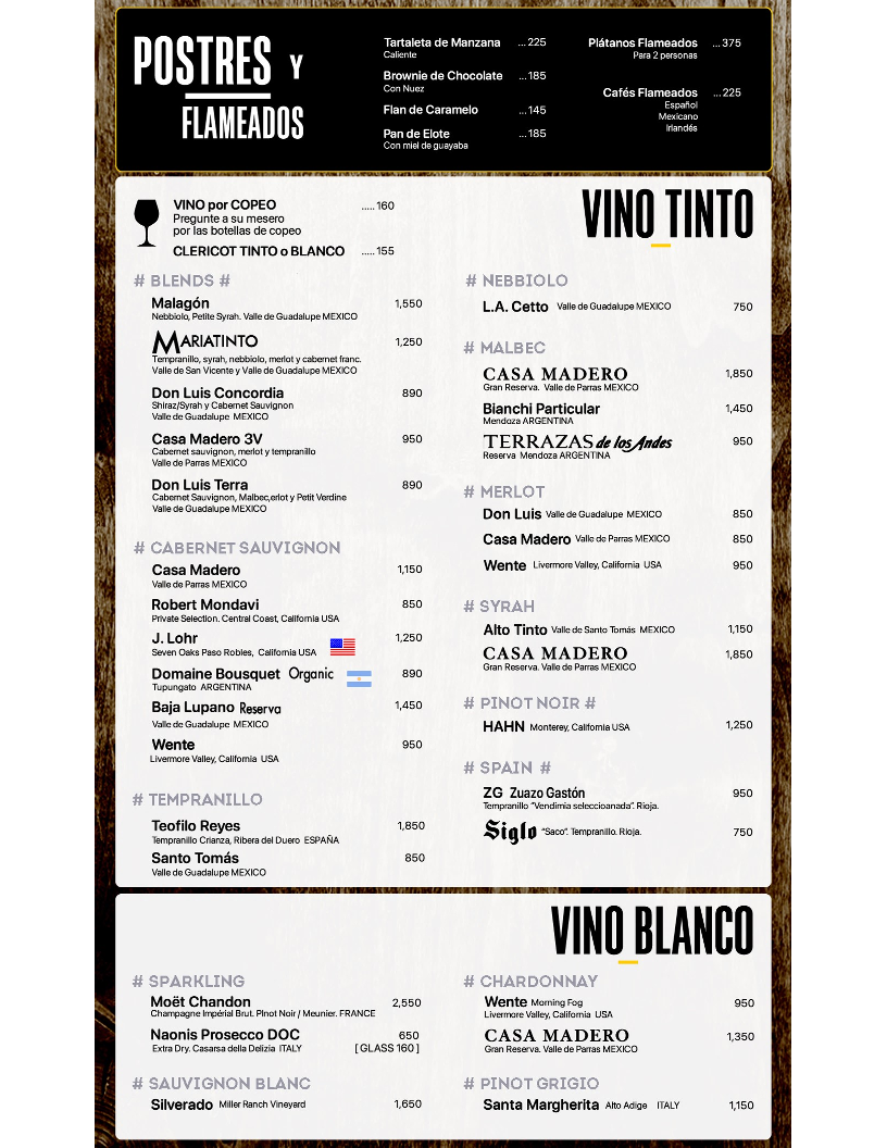 La Casa Country CSL Menu 3