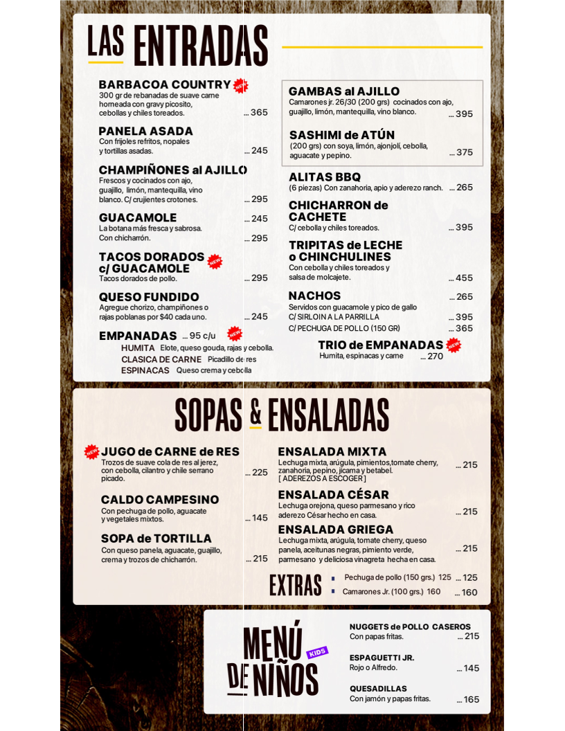 La Casa Country CSL Menu 5