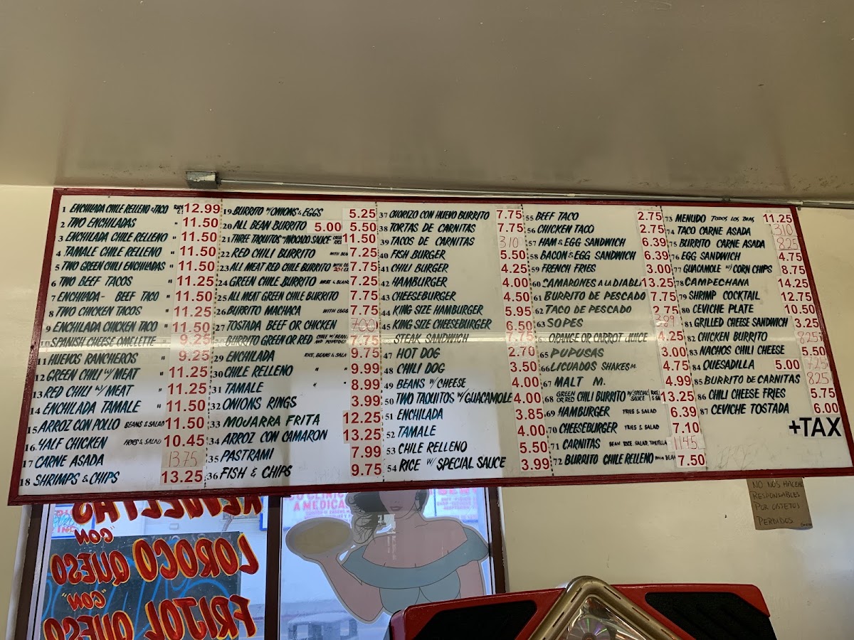 Lucy's Drive Thru Menu 2