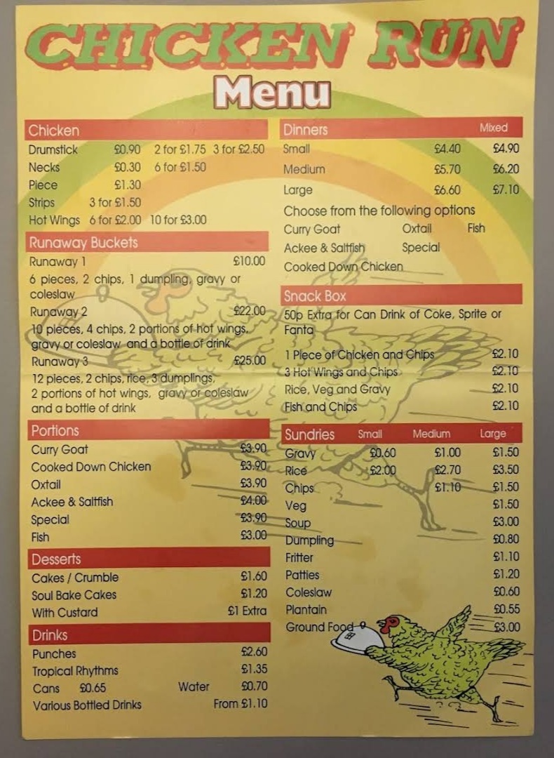 Chicken Run Manchester Menu 7