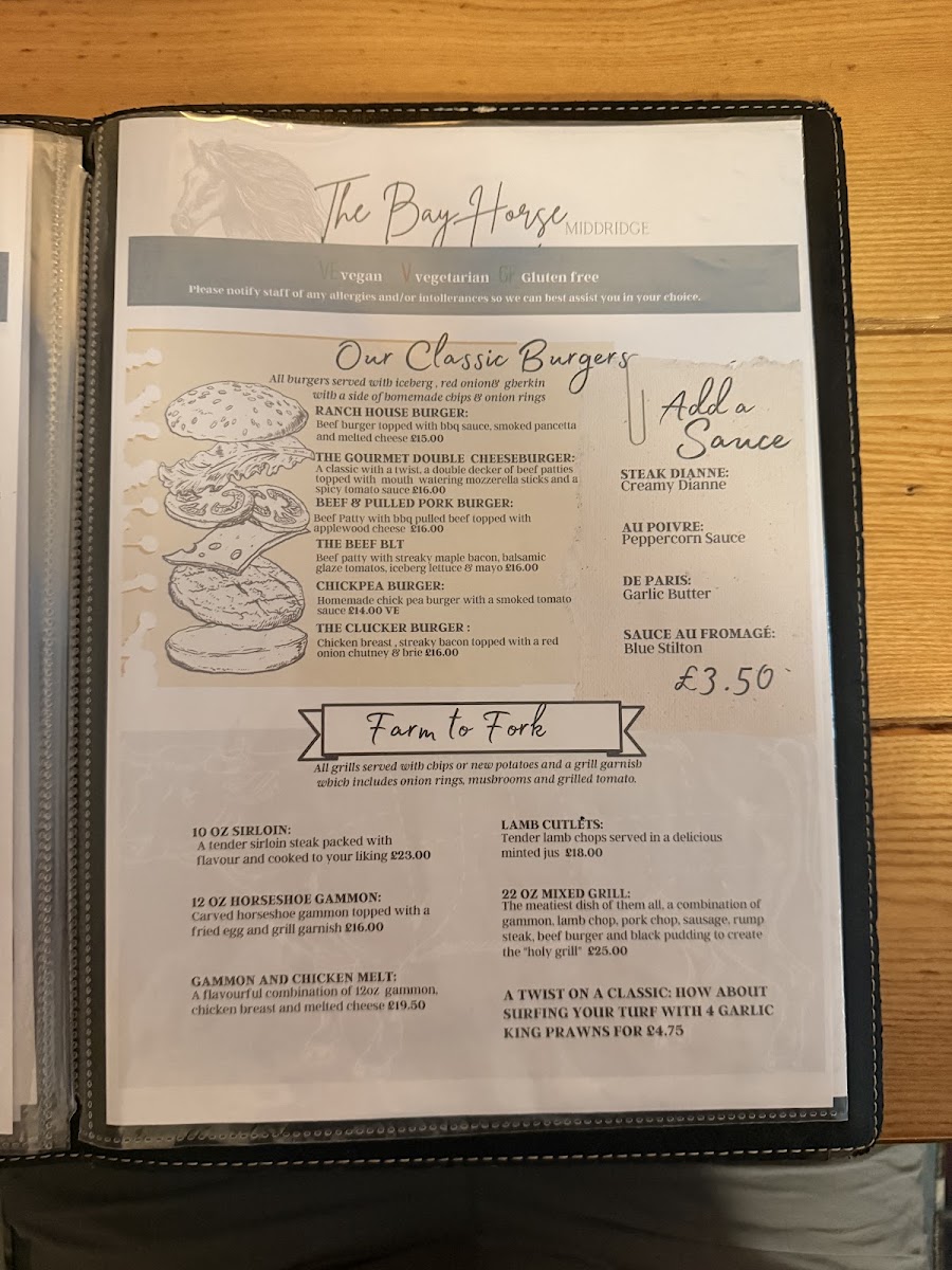 The Bay Horse Middridge Menu 5