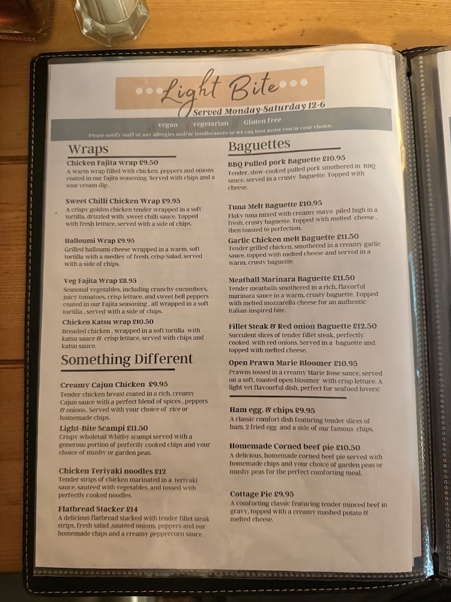 The Bay Horse Middridge Menu 8