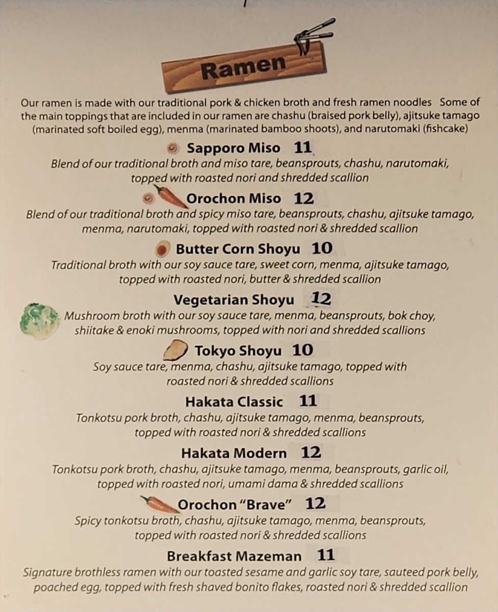 Sapporo Ramen & Noodle Bar Menu 1