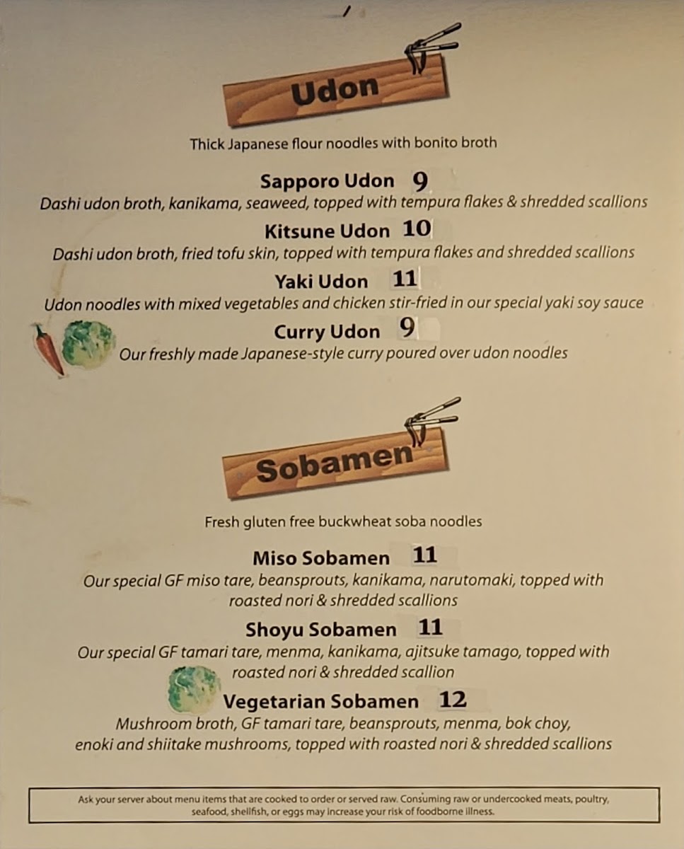 Sapporo Ramen & Noodle Bar Menu 2
