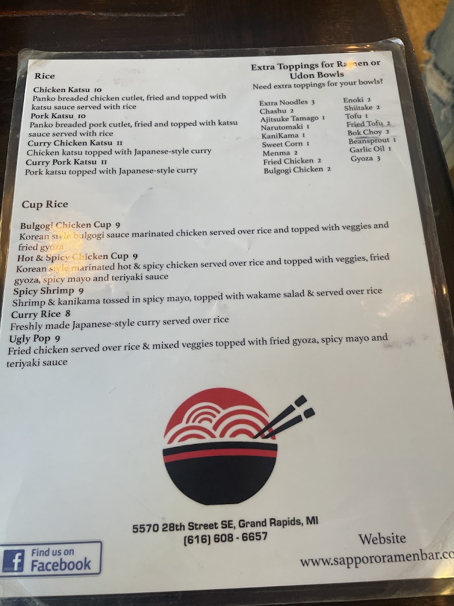 Sapporo Ramen & Noodle Bar Menu 7