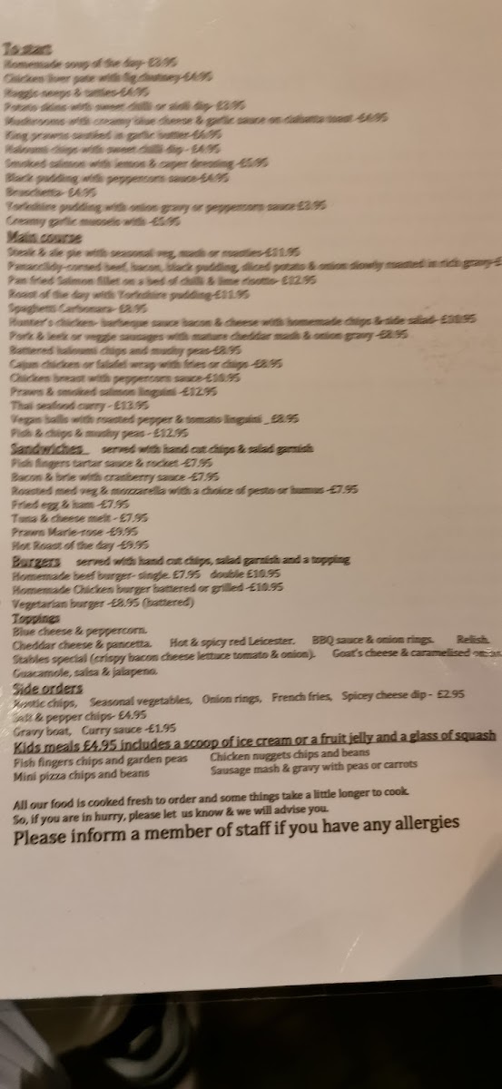 The Stables Pub & Eatery Menu 6