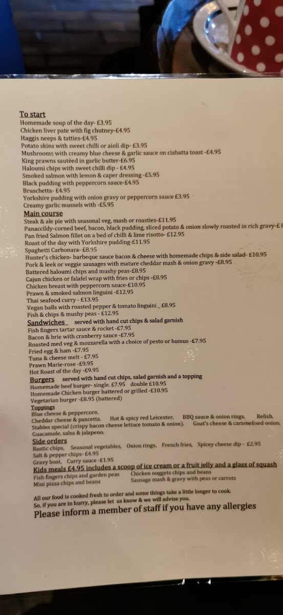 The Stables Pub & Eatery Menu 8