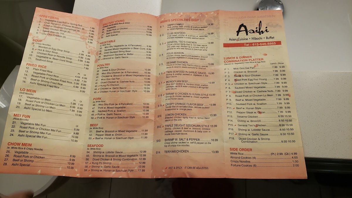 Asihi Hibachi & Buffet Menu 3