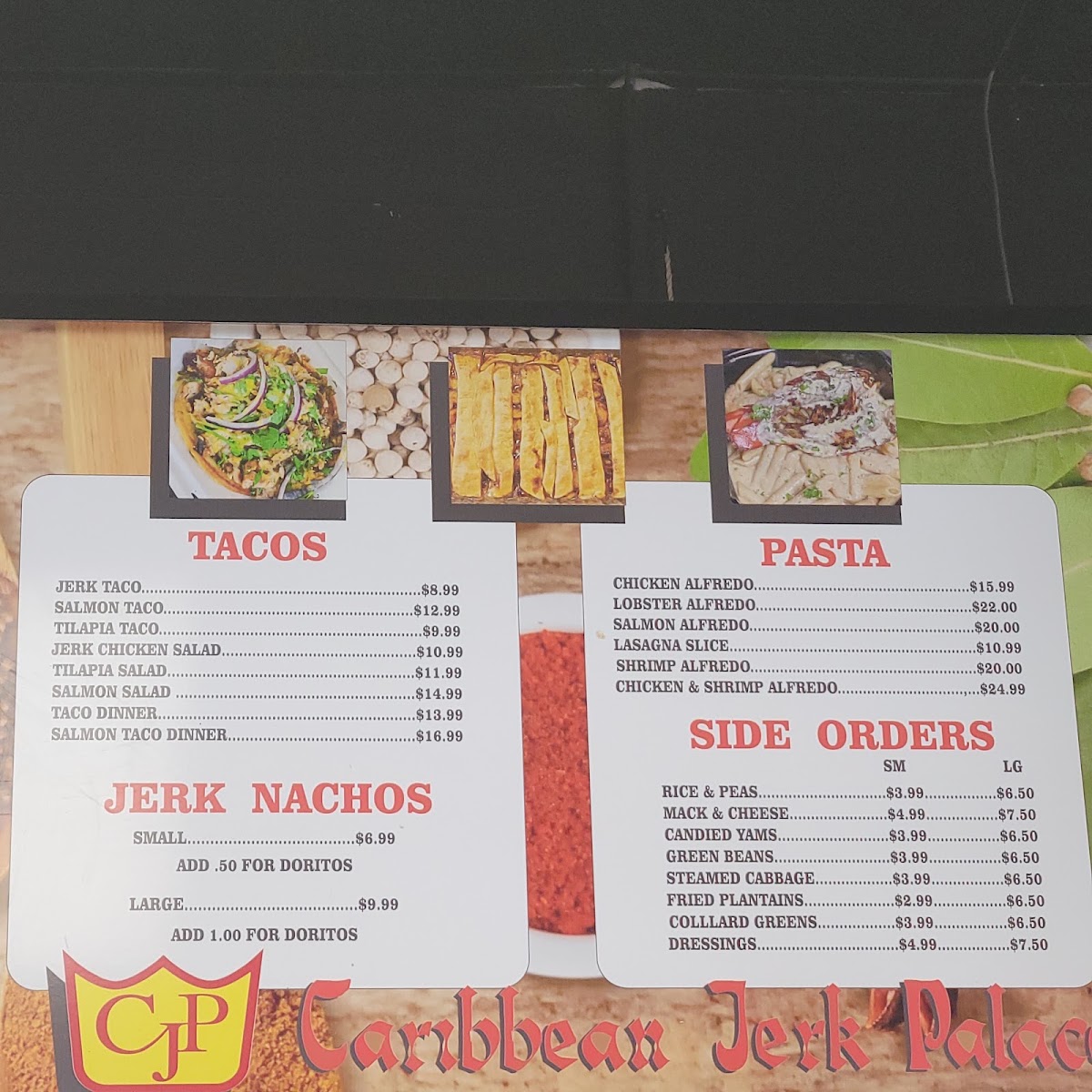Jordan Jerk Palace III Menu 3