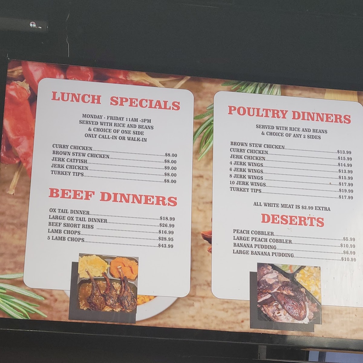 Jordan Jerk Palace III Menu 5