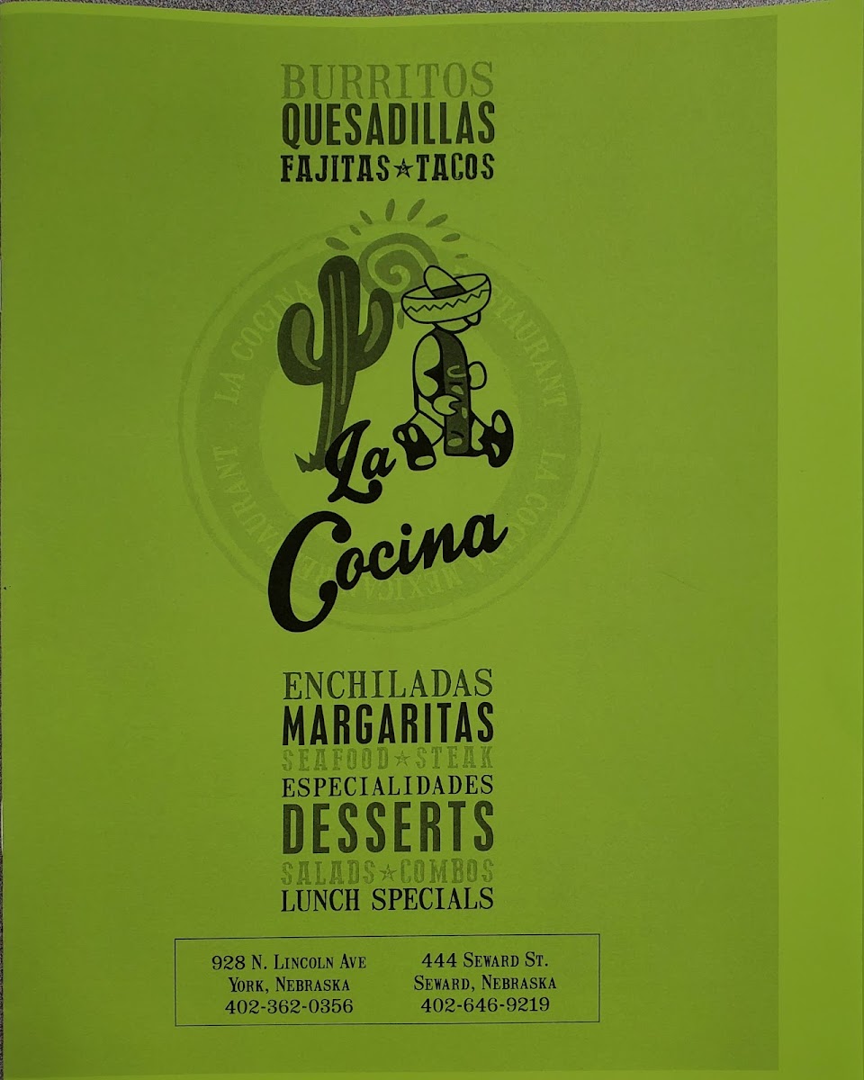 La Cocina Mexican Restaurant Menu 10