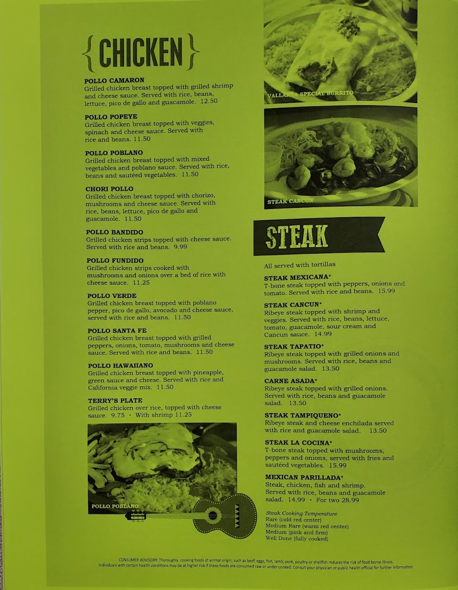 La Cocina Mexican Restaurant Menu 6
