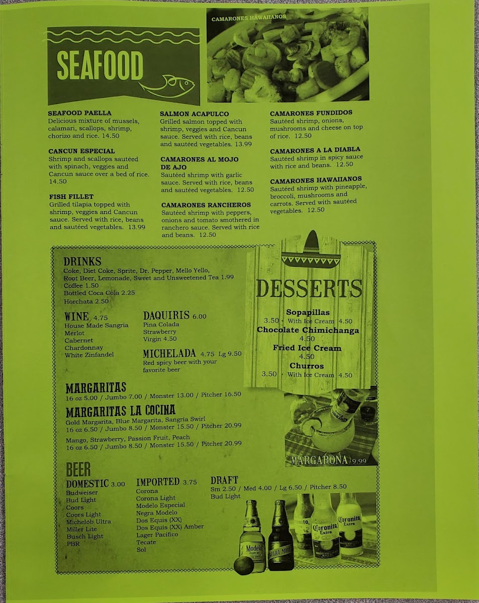 La Cocina Mexican Restaurant Menu 7