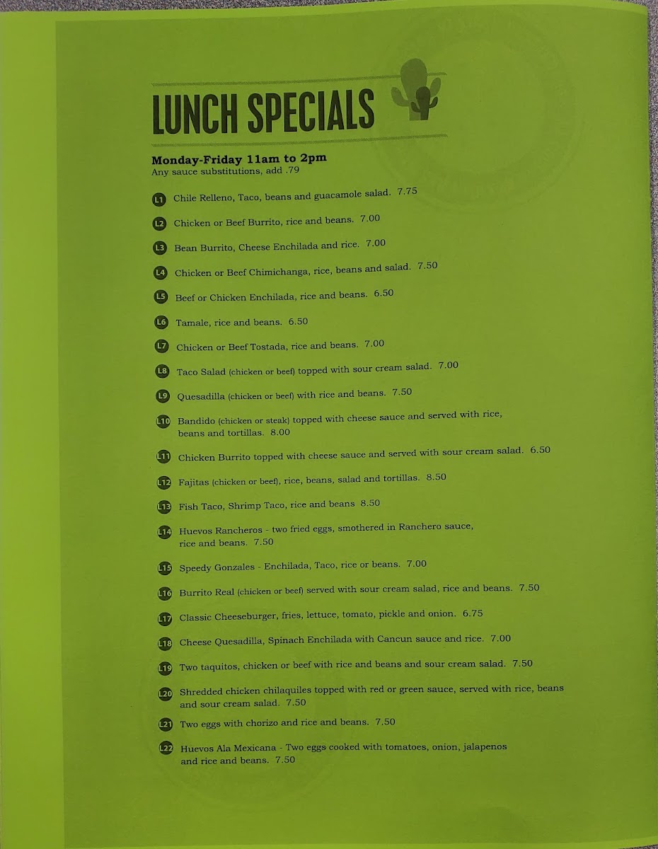 La Cocina Mexican Restaurant Menu 8