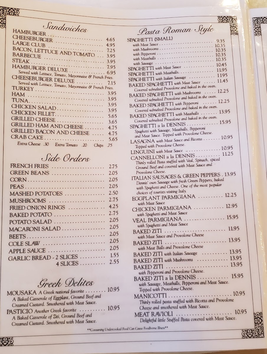 Dennis Spaghetti & Steak House Menu 4