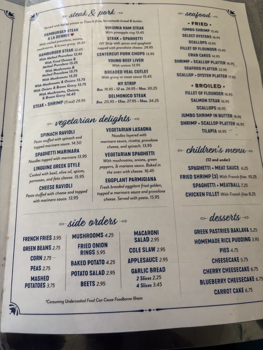 Dennis Spaghetti & Steak House Menu 7