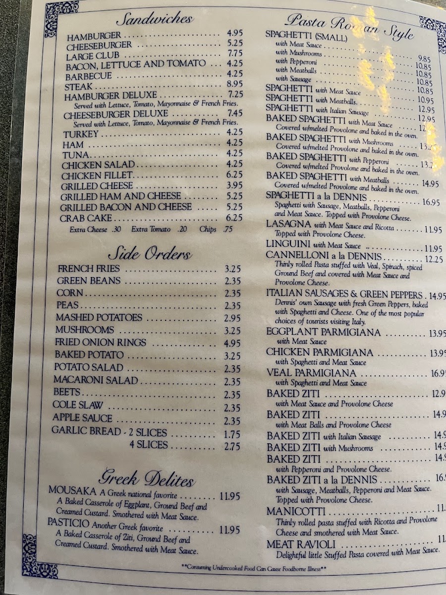 Dennis Spaghetti & Steak House Menu 9