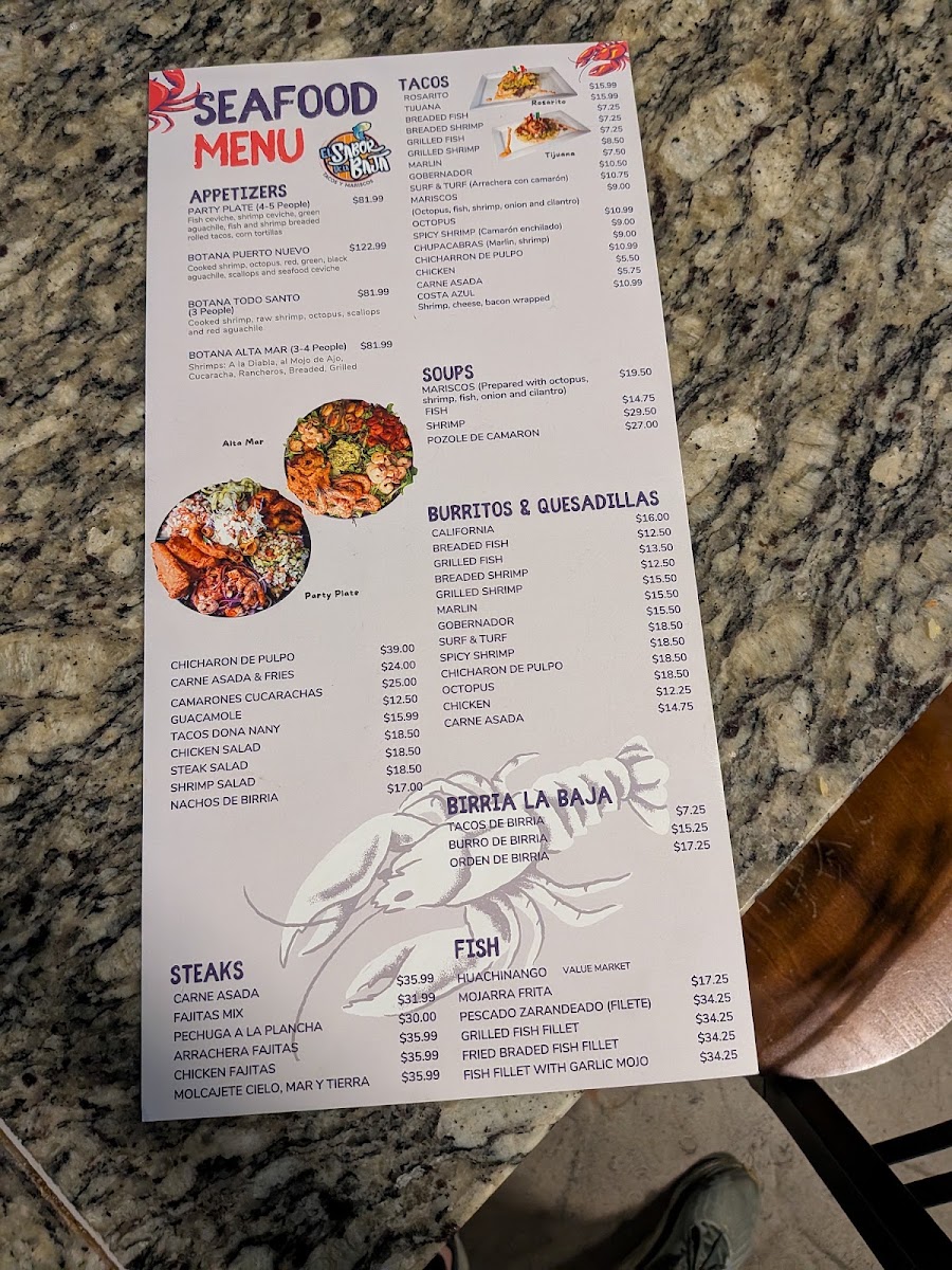 EL SABOR DE LA BAJA OKC Menu 6