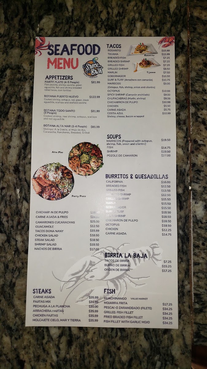 EL SABOR DE LA BAJA OKC Menu 8