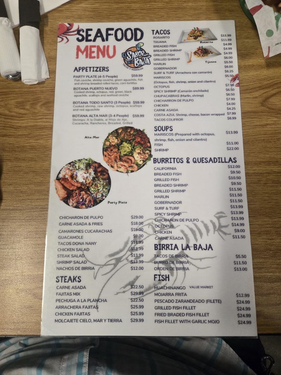 EL SABOR DE LA BAJA OKC Menu 9