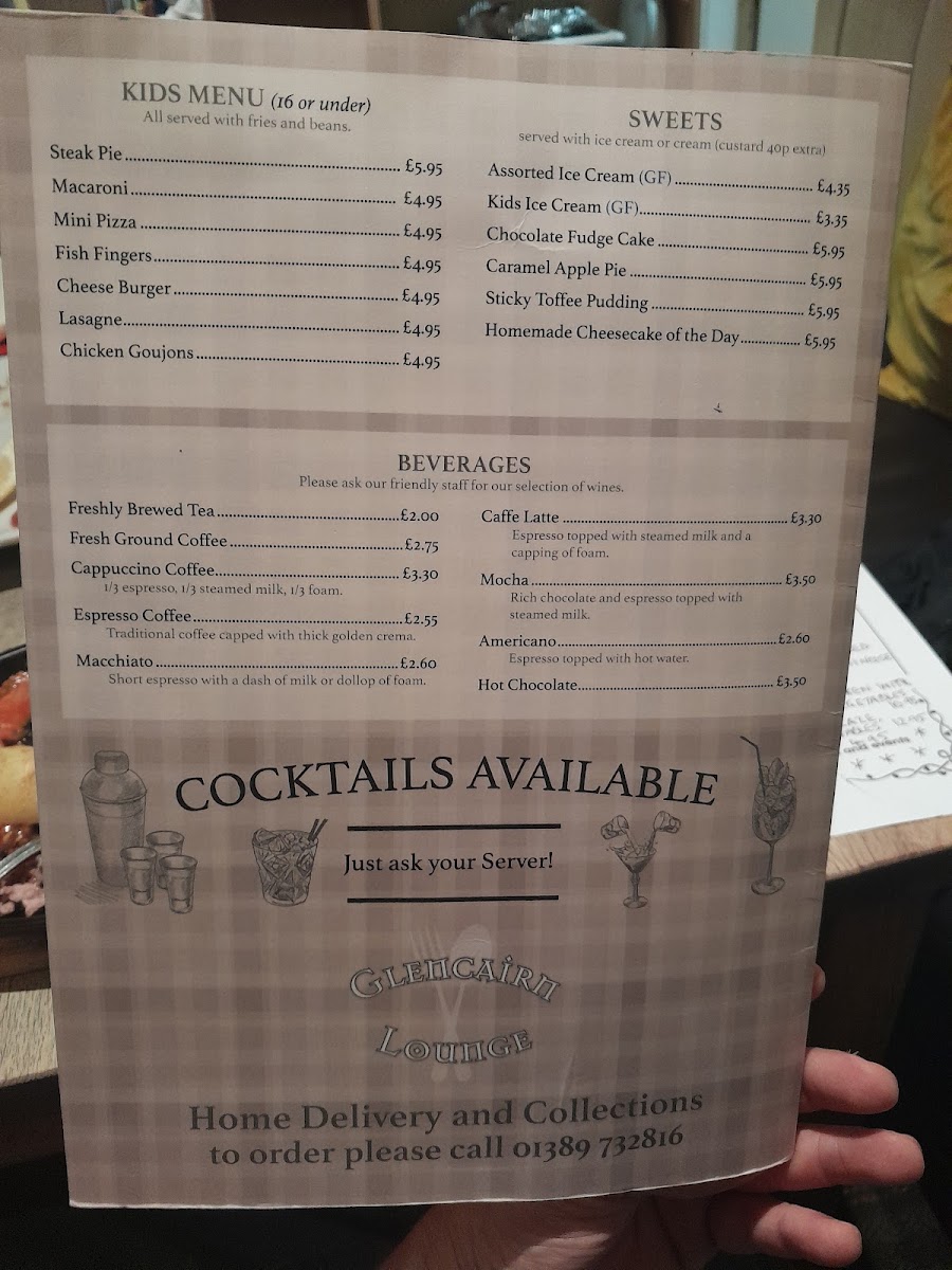 The Glencairn Lounge Menu 7