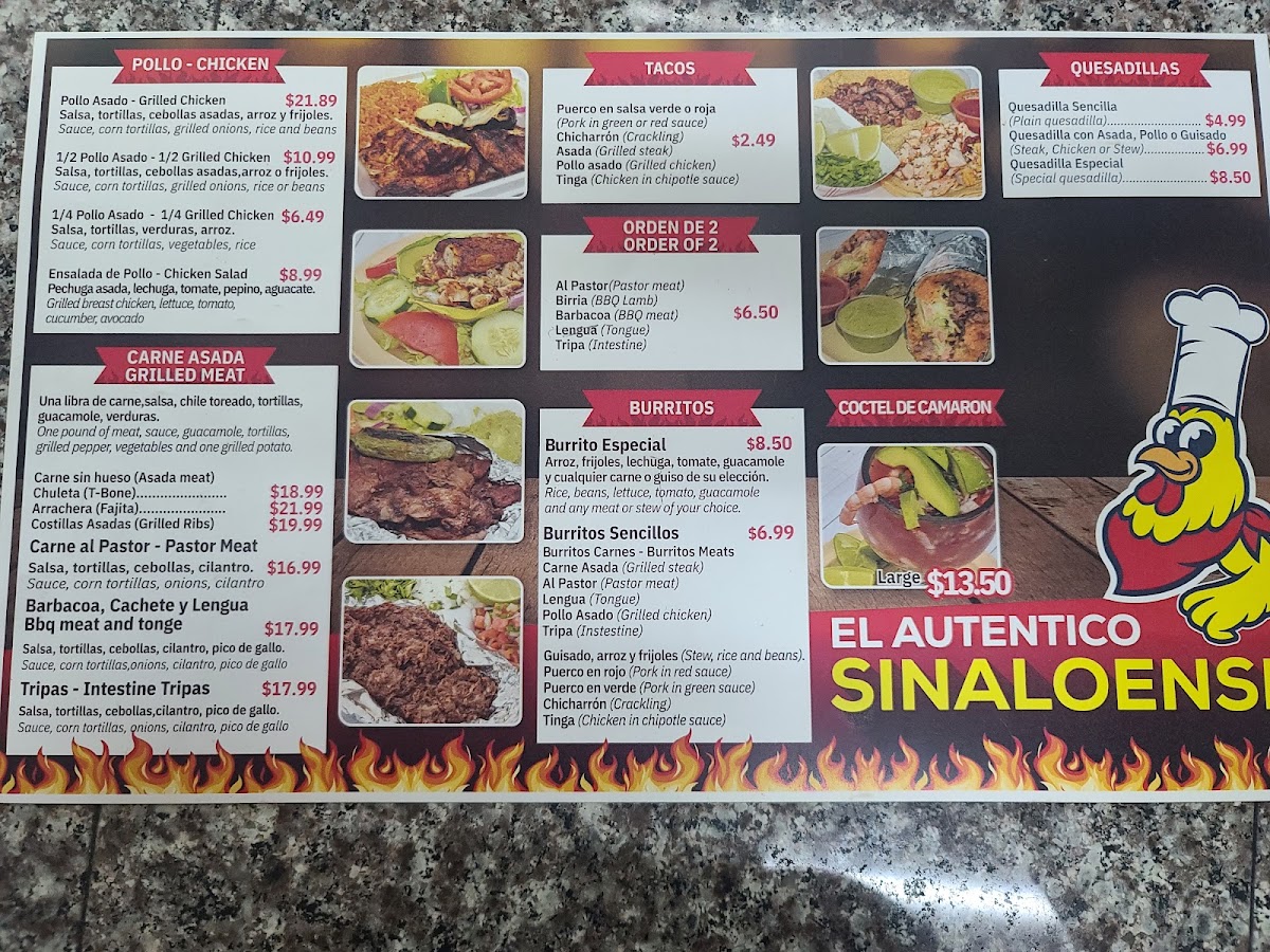 El Auténtico Sinaloense Menu 7