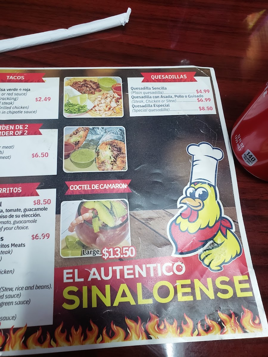 El Auténtico Sinaloense Menu 8