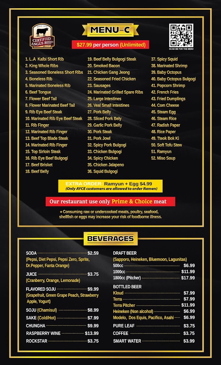 Bullgogi Korean BBQ Menu 1