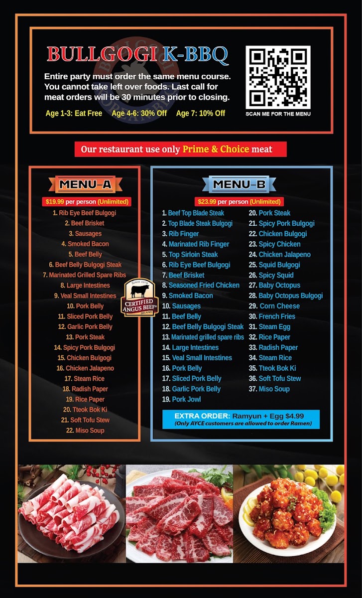 Bullgogi Korean BBQ Menu 2