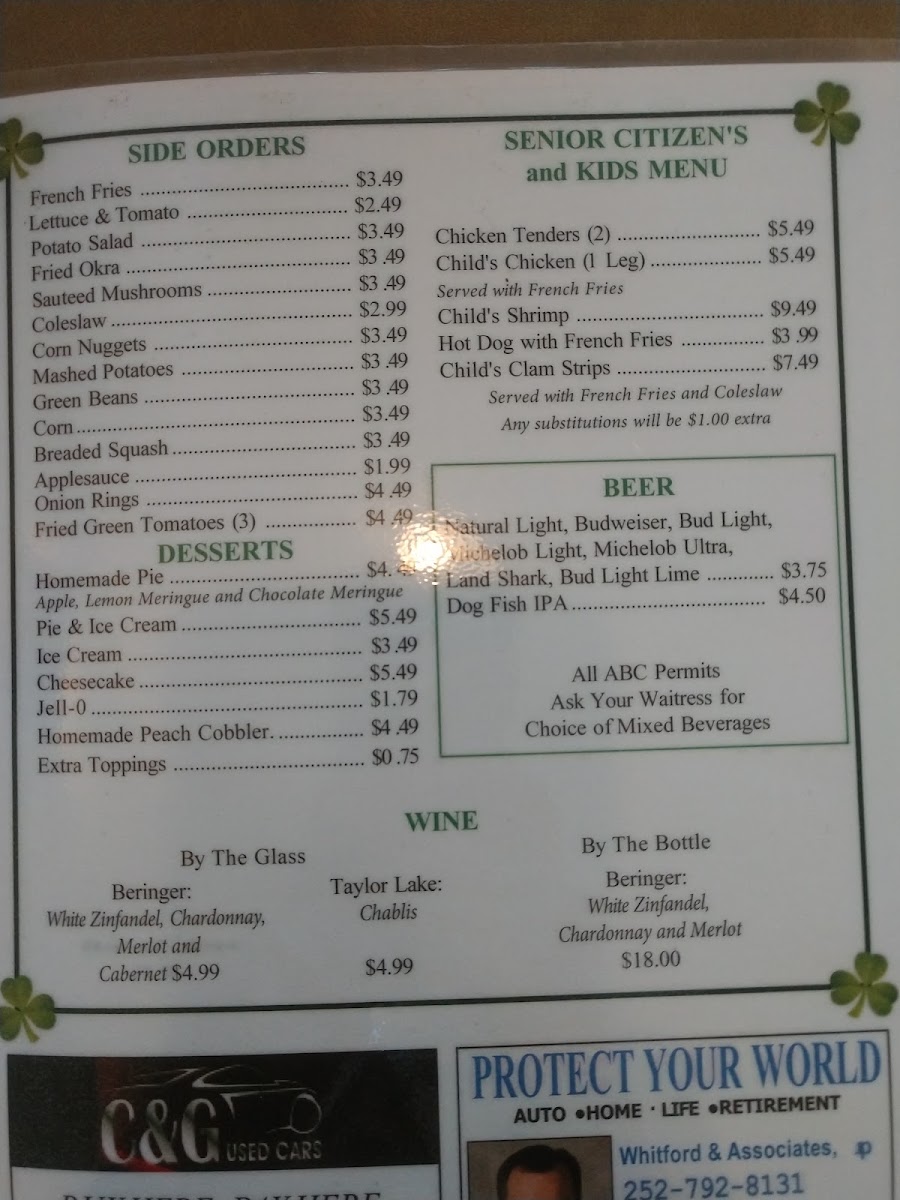 Shamrock Restaurant Menu 6