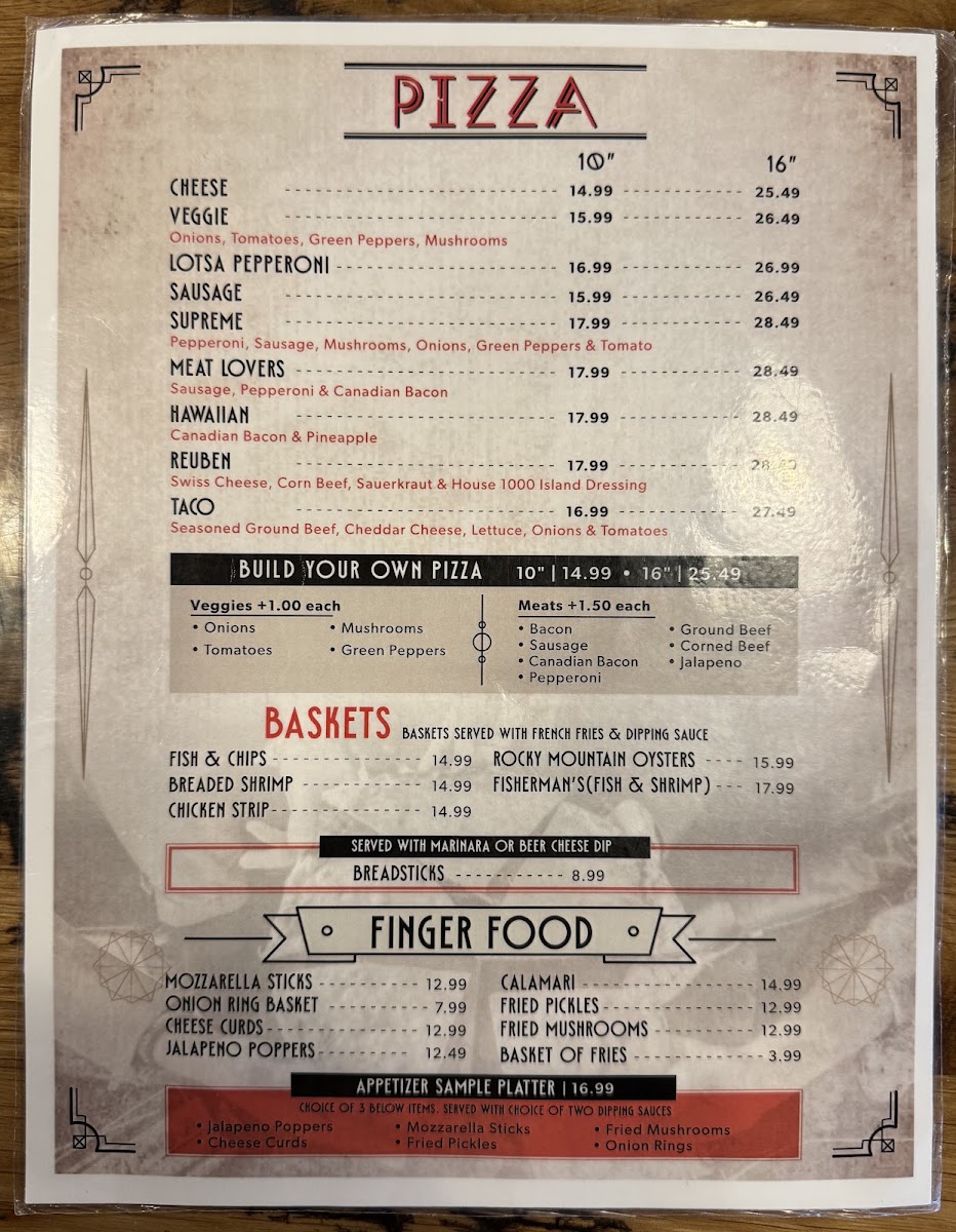 Capones | Bar and Grill Menu 2