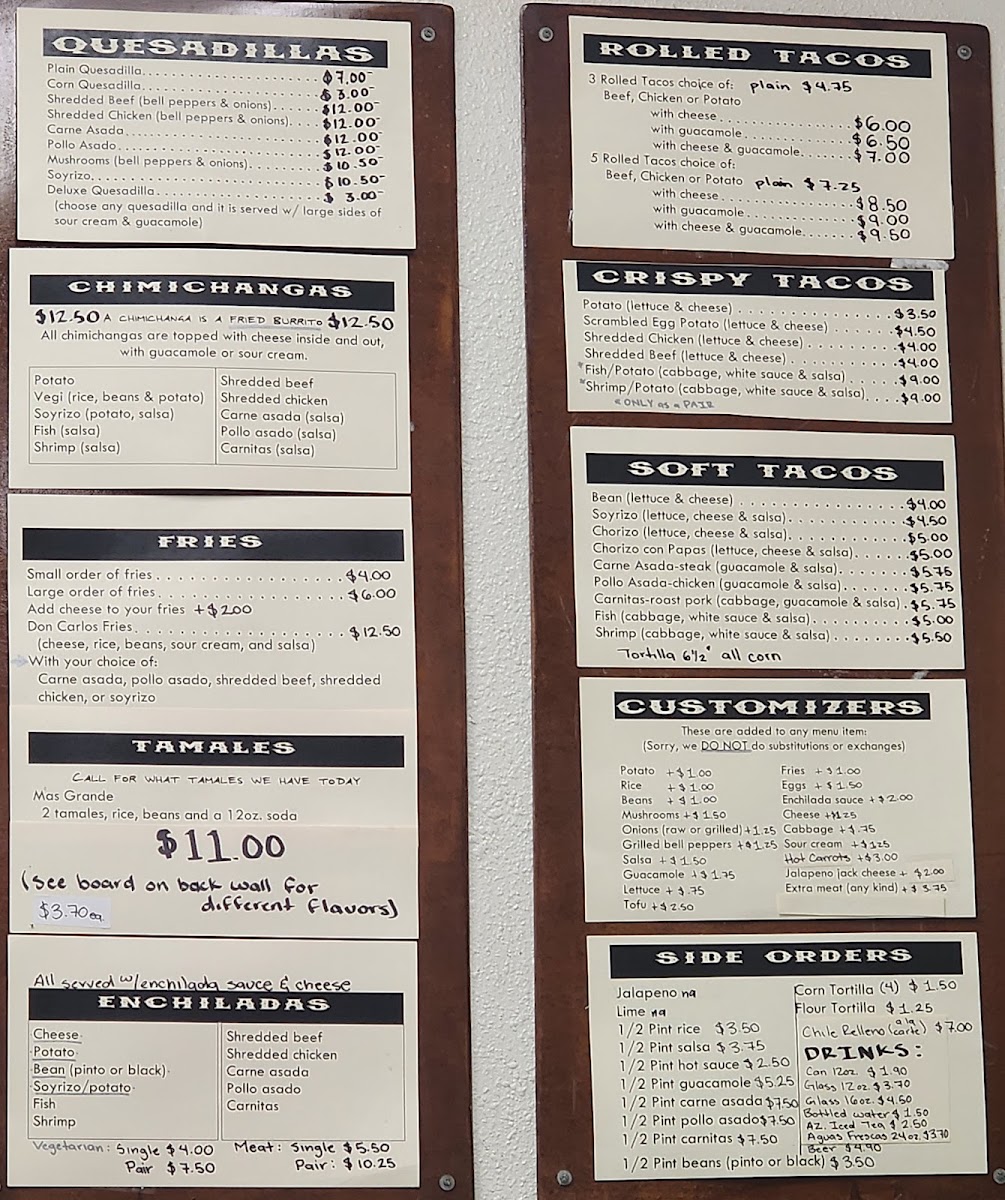 Don Carlos Taco Shop Menu 4