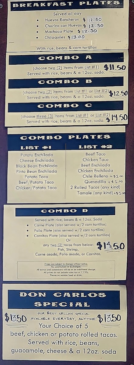 Don Carlos Taco Shop Menu 5