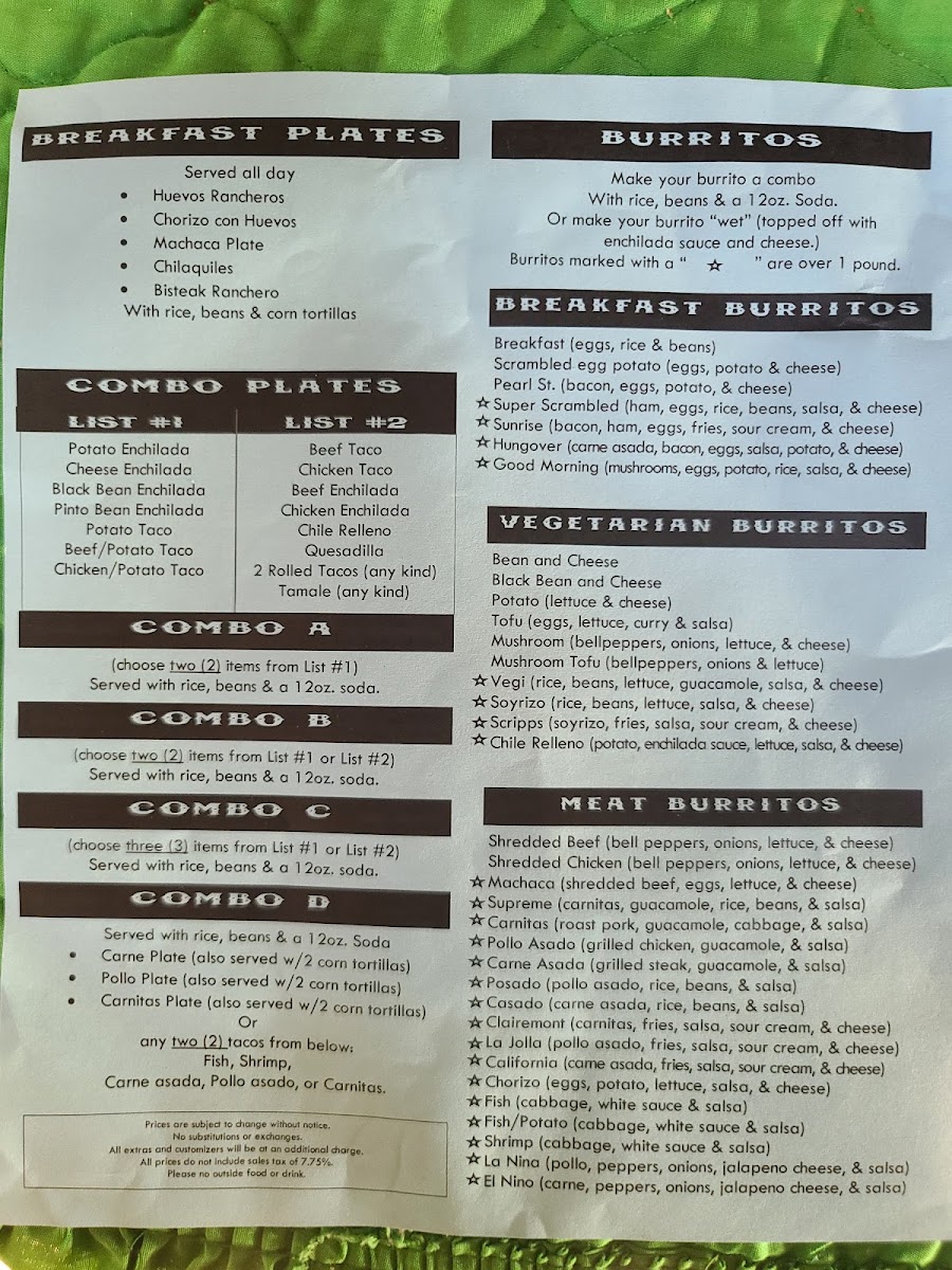 Don Carlos Taco Shop Menu 7