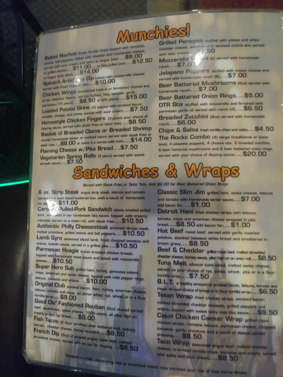 On the Rocks Bar & Grill Menu 10