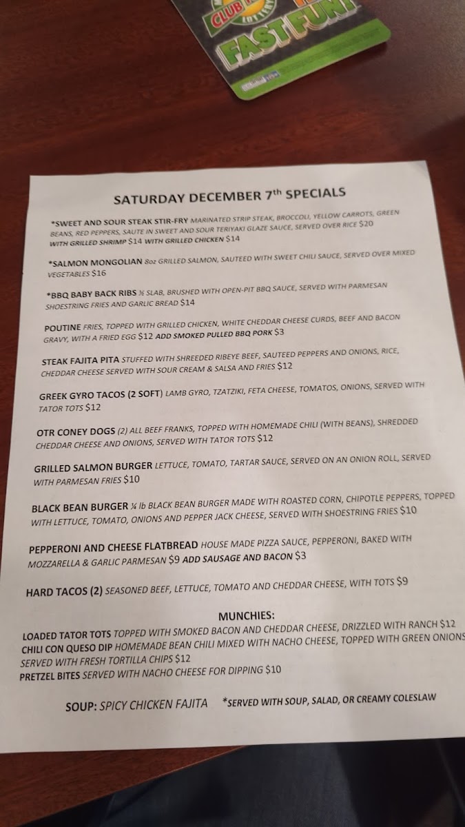 On the Rocks Bar & Grill Menu 8