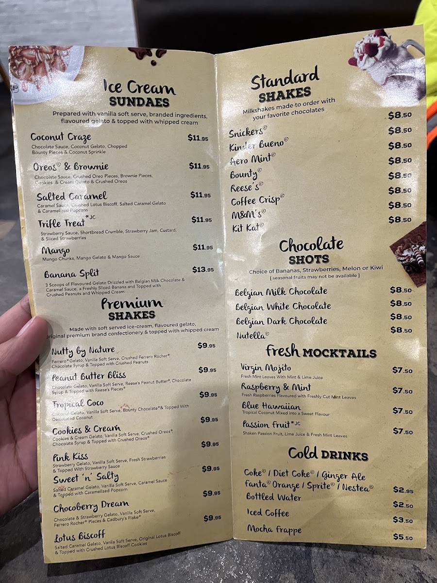 Johnny Custard Dessert Co Menu 10